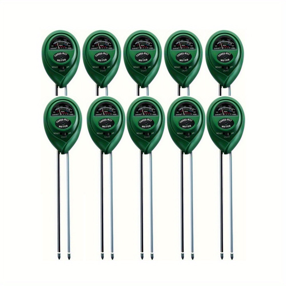 10 pack, Soil Tester, 3-in-1 Plant Moisture Meter Light And PH Tester