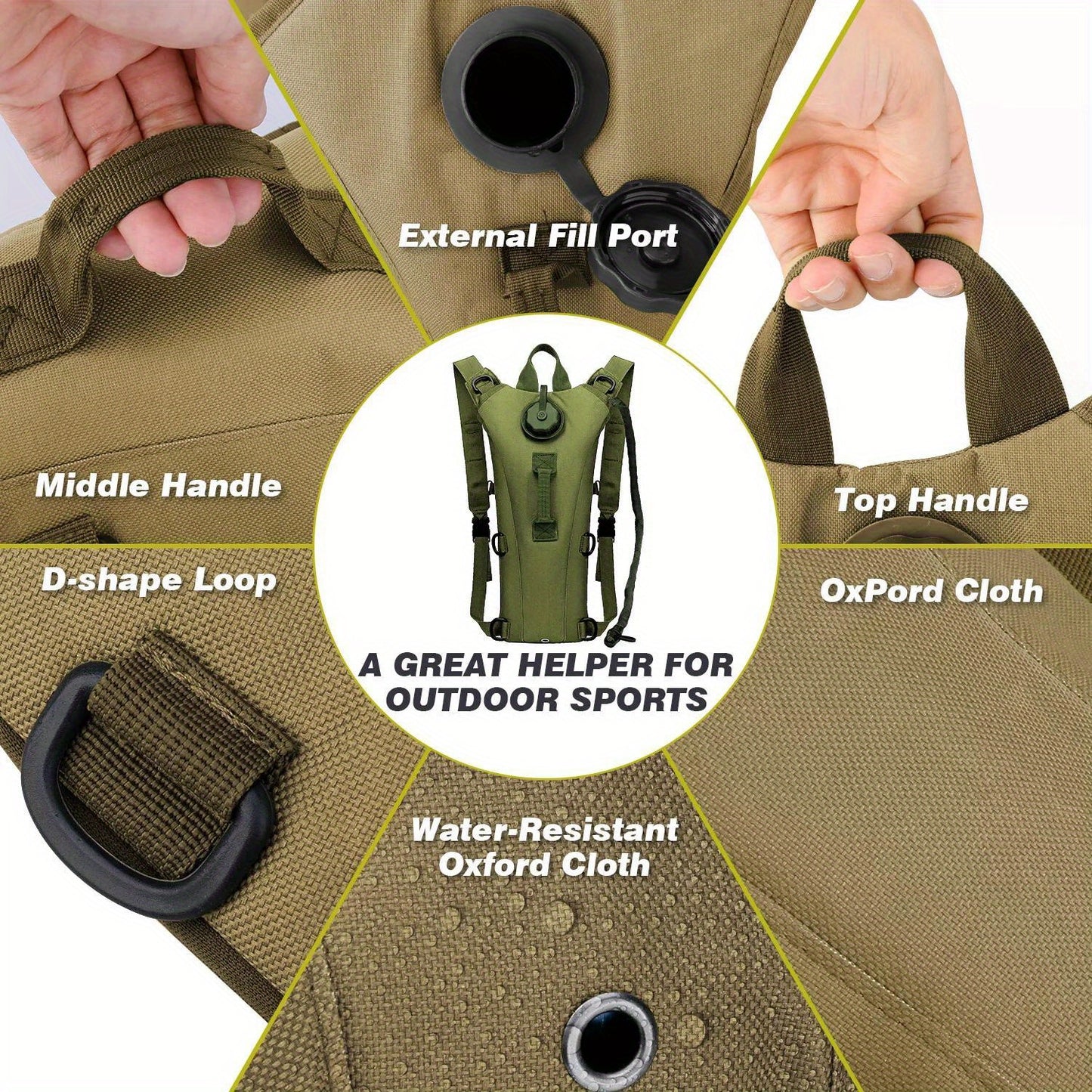 3L Hydration Backpack Water Bladder