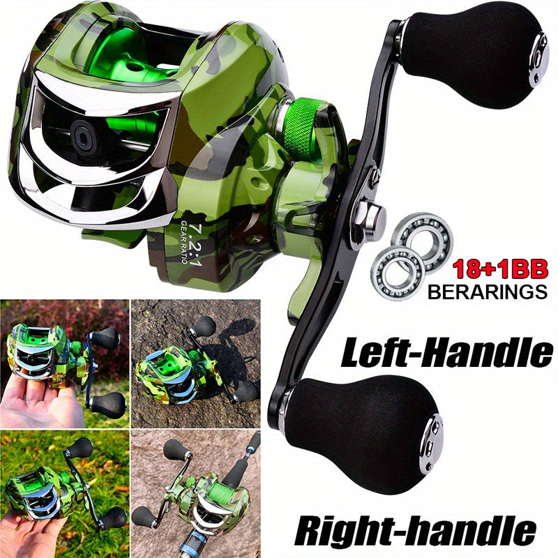 Fishing Reel w/ Magnetic Brake System & 7.2:1 Gear Ratio - Left & Right Hand