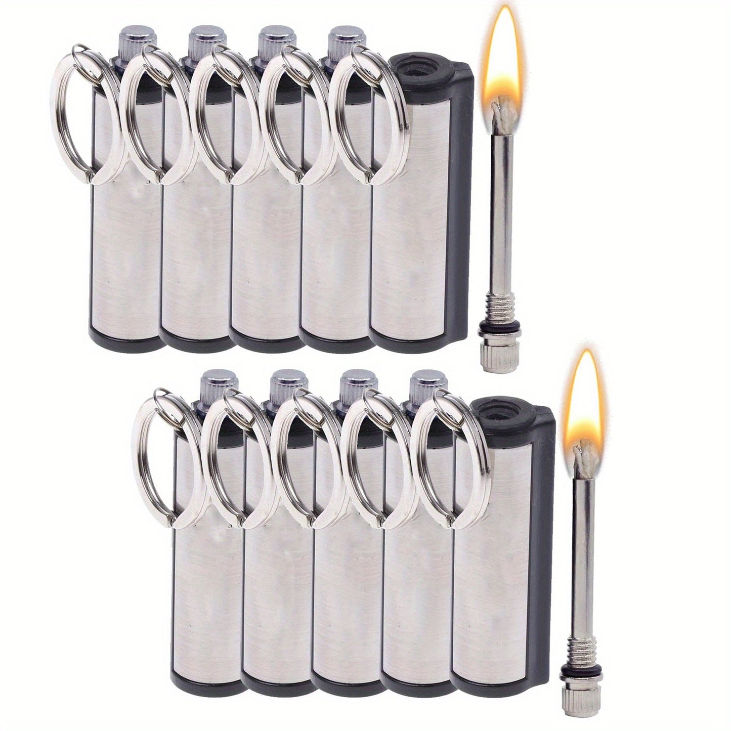 5-pack set Metal Match Flint Lighter, Permanent Match, Permanent Lighter, Emergency Lighter
