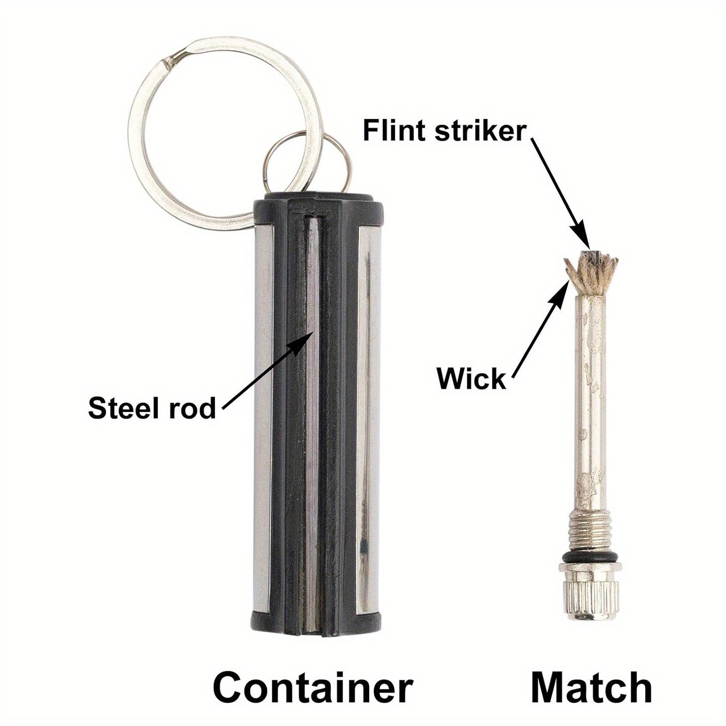 5-pack set Metal Match Flint Lighter, Permanent Match, Permanent Lighter, Emergency Lighter