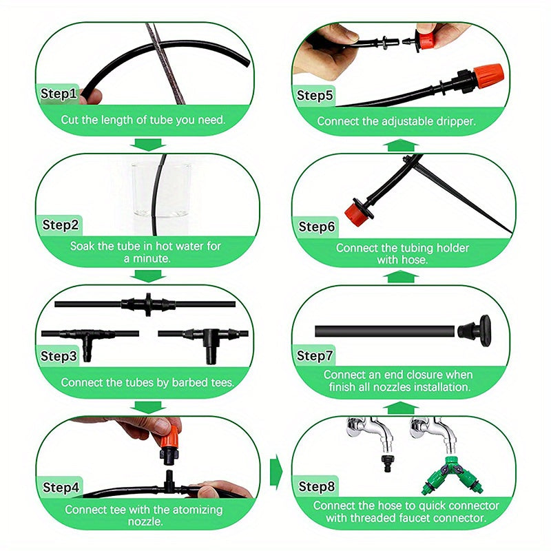 149pcs Ultimate Automatic Garden Irrigation System, 40M/130ft Drip Hose Kit with Adjustable Drippers & Spray Nozzles - Effortless Watering Control for Thriving Plants