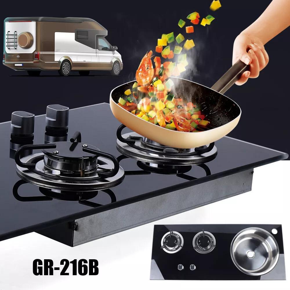 2 Burner Stove For RV.  Kitchen Stainless Steel Kitchen Sink