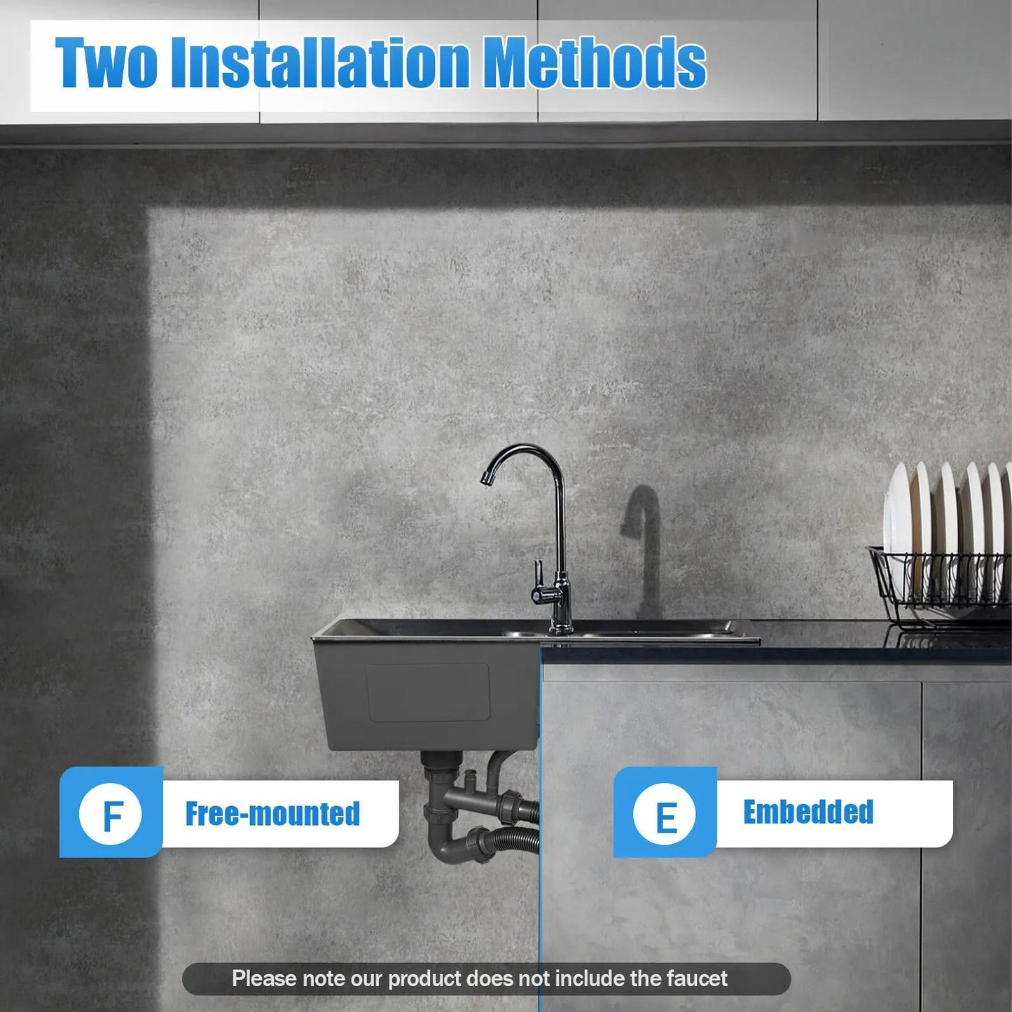 30" Drop In Kitchen Sink Top Mount Double Bowl Stainless Steel Kitchen Bar RV NEW