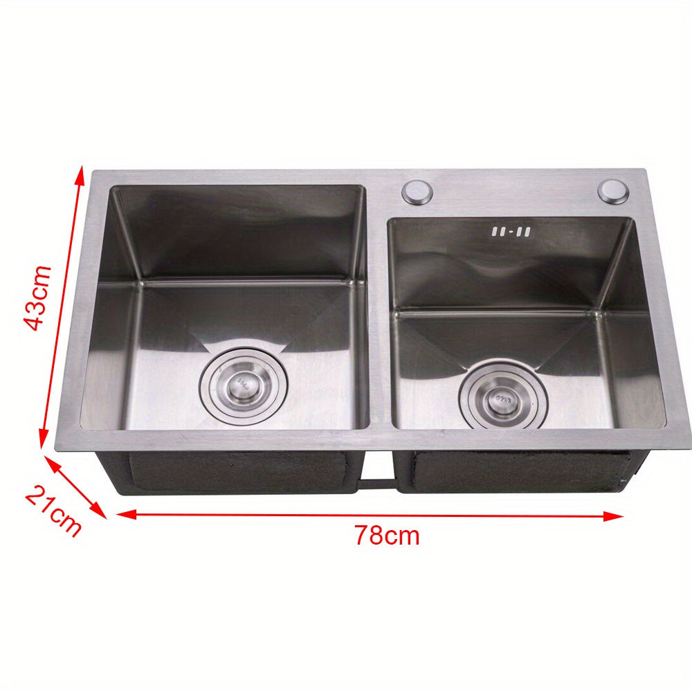 30" Drop In Kitchen Sink Top Mount Double Bowl Stainless Steel Kitchen Bar RV NEW
