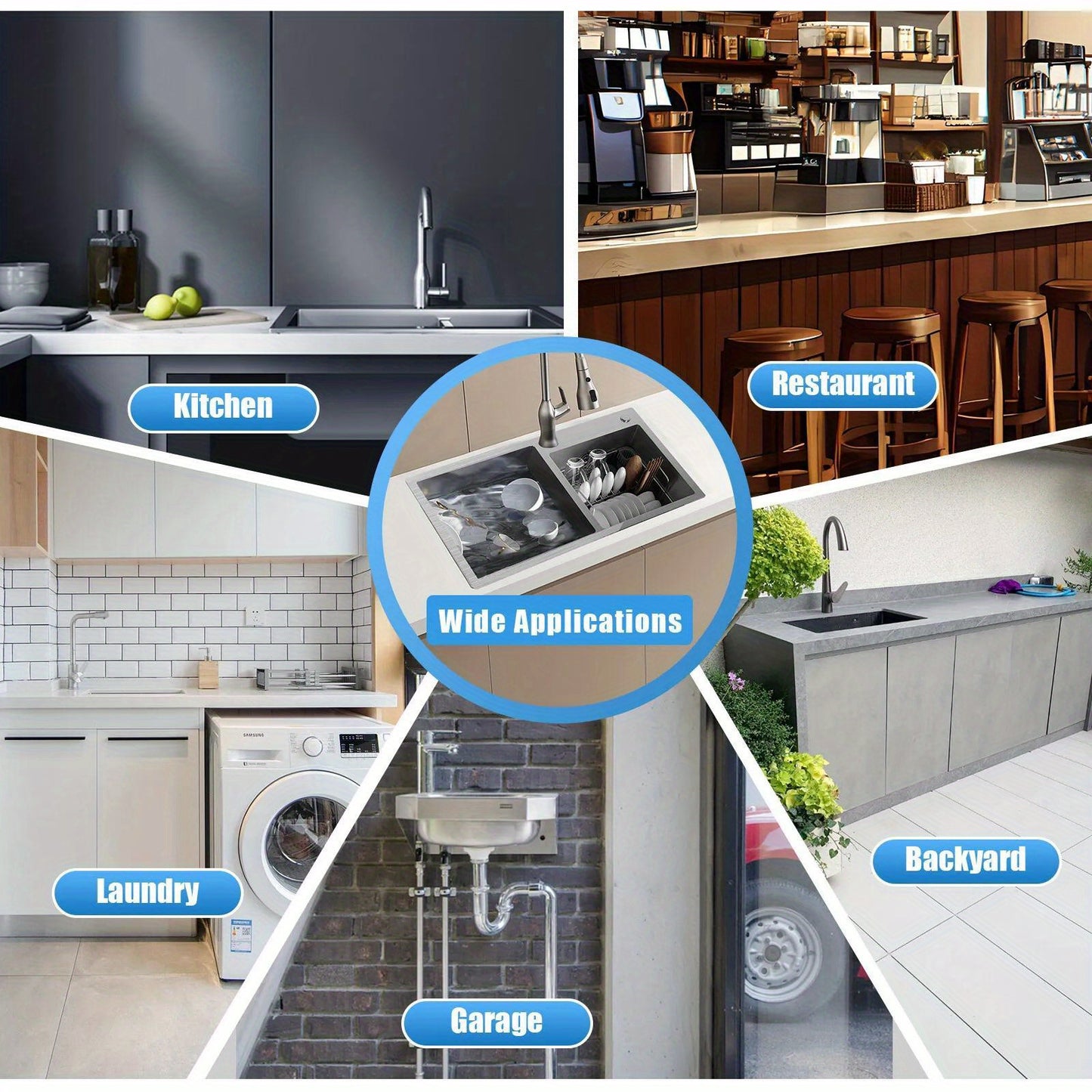 30" Drop In Kitchen Sink Top Mount Double Bowl Stainless Steel Kitchen Bar RV NEW