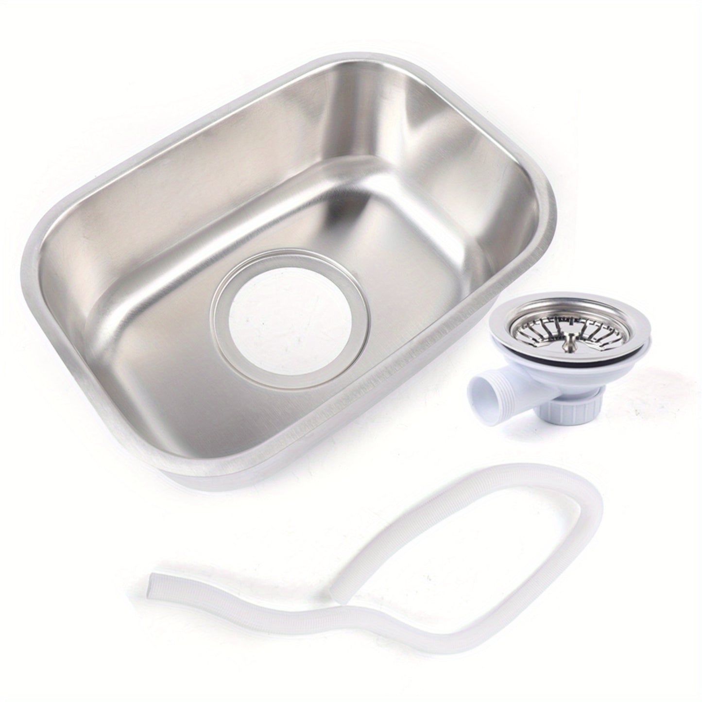New Durable Small RV Sink, Stainless Steel, Kitchen Basin Sink With Water Pipe, Undermount RV Sink