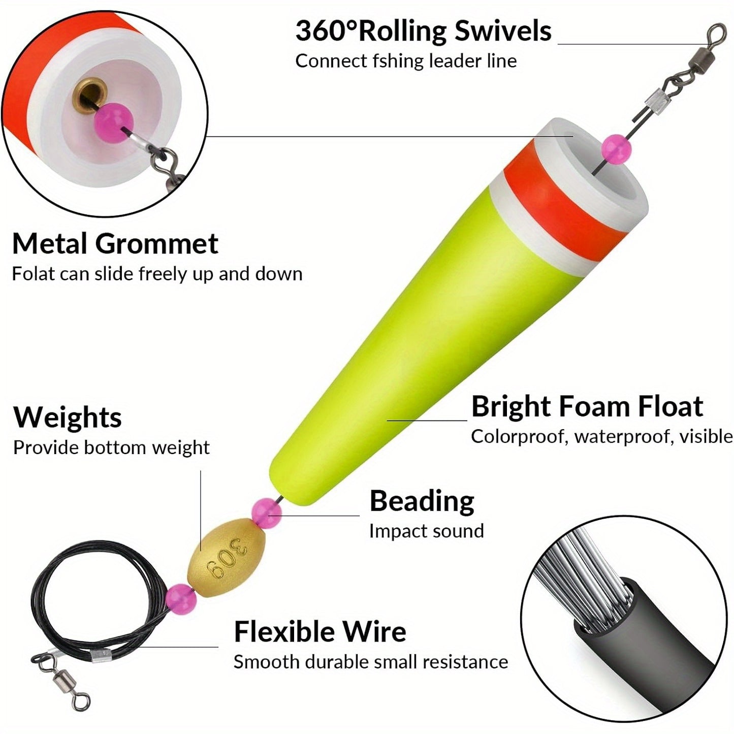 3 models/packs of fishing floats for fishing pine trout