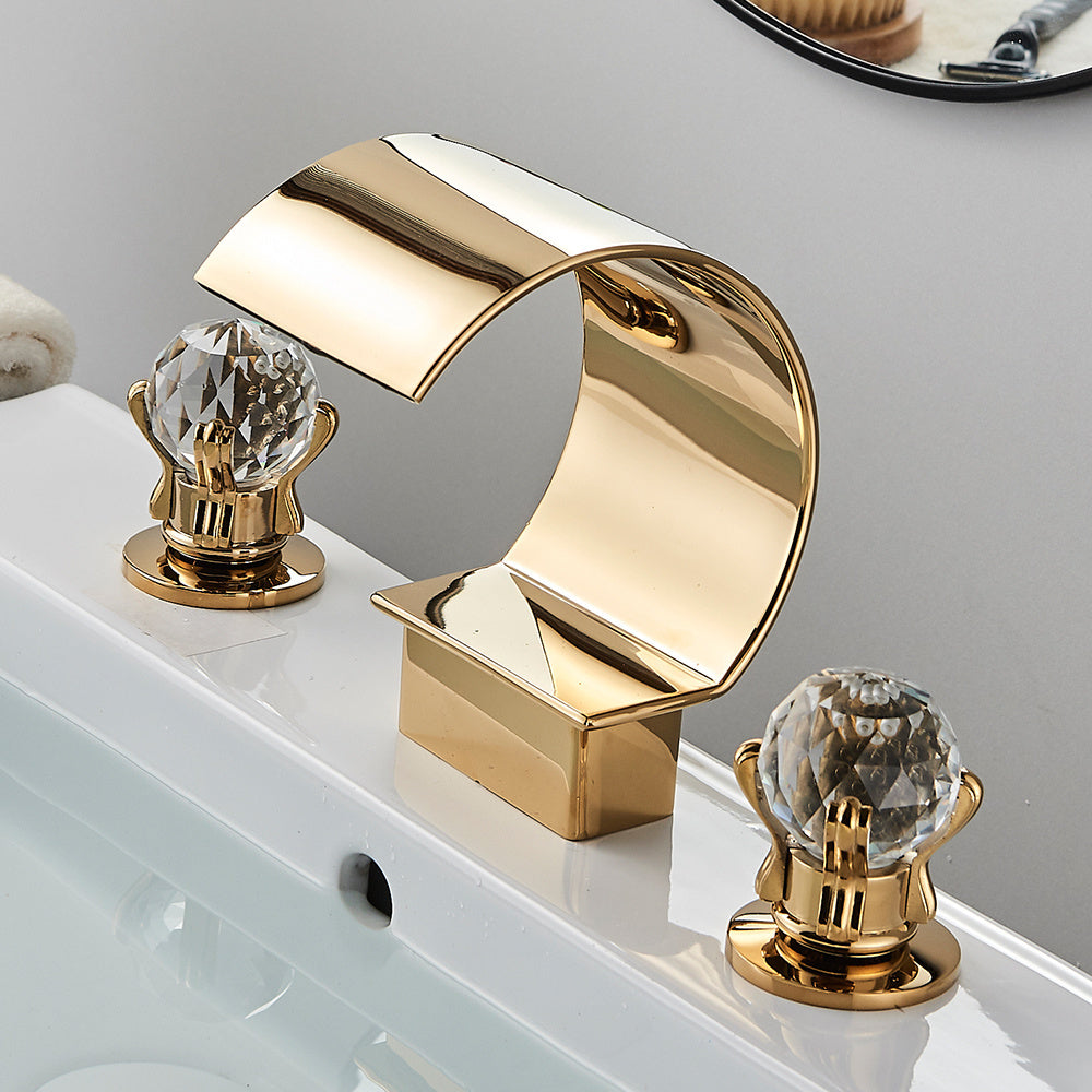 Crane Crystal Handle Waterfall Bathroom Faucet
