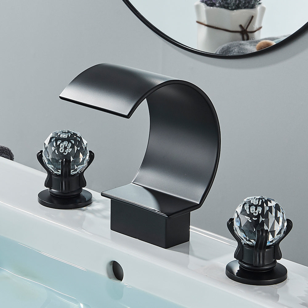 Crane Crystal Handle Waterfall Bathroom Faucet