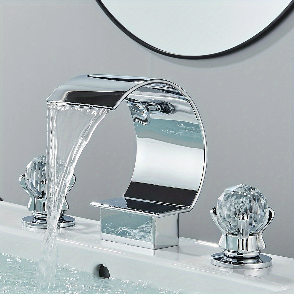 Crane Crystal Handle Waterfall Bathroom Faucet