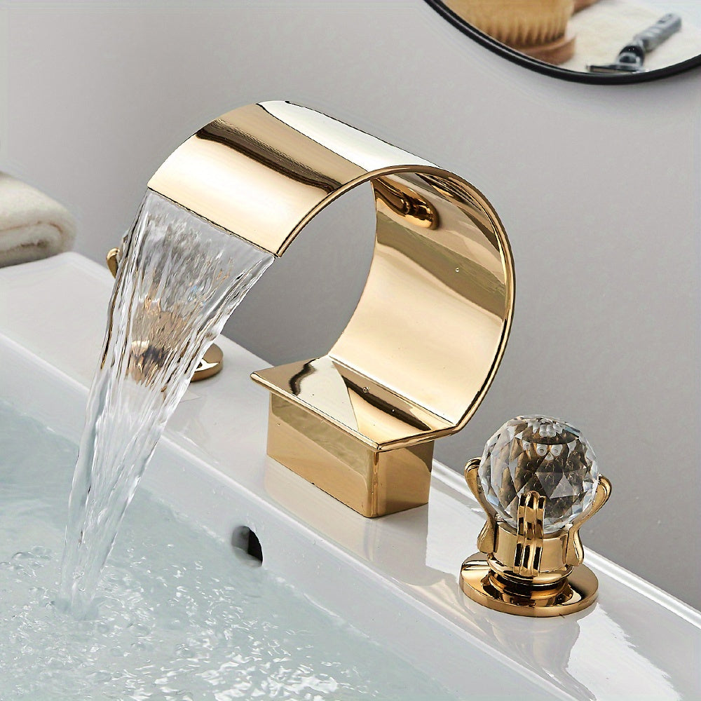 Crane Crystal Handle Waterfall Bathroom Faucet