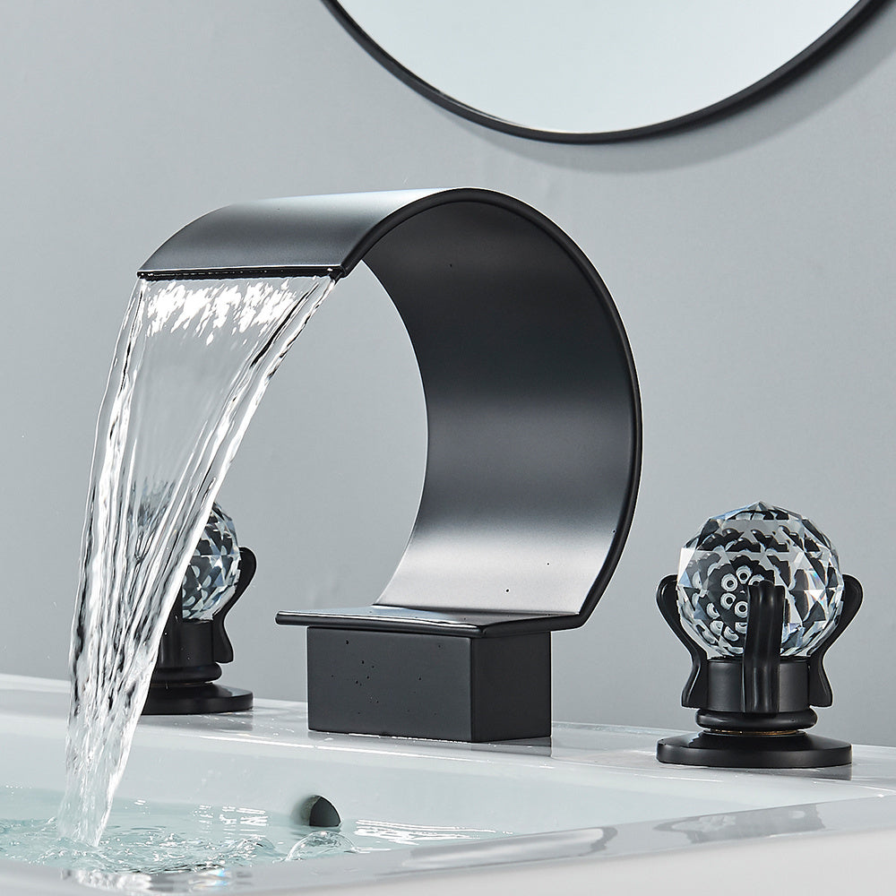 Crane Crystal Handle Waterfall Bathroom Faucet