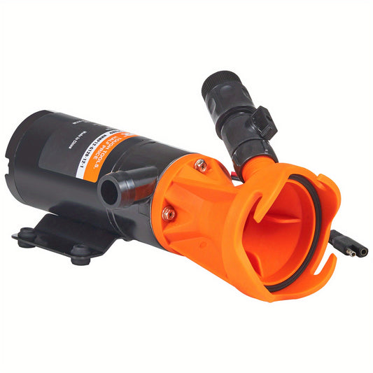 12V, 12GMP Quick Release RV Waste Pump, RV Sewer Pump with Detachable Quick Connection Valve Metal Hose Clamp Power Cord
