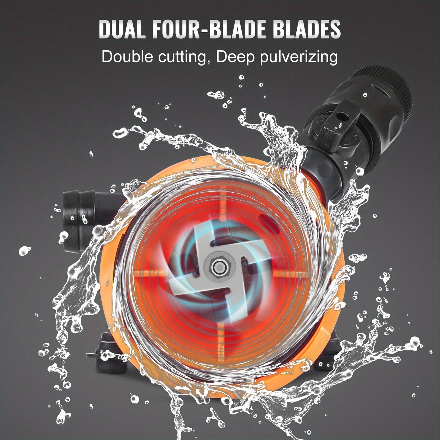 12V, 12GMP Quick Release RV Waste Pump, RV Sewer Pump with Detachable Quick Connection Valve Metal Hose Clamp Power Cord