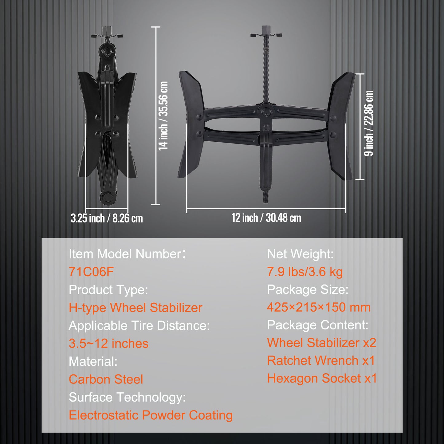 Heavy Duty H-shaped RV Tire Locking Chock, Built-in Wrench Fit For 3.5 To 12 Tire Space, 2 Sets Of Camper Wheel Chocks With Ratchet Wrench