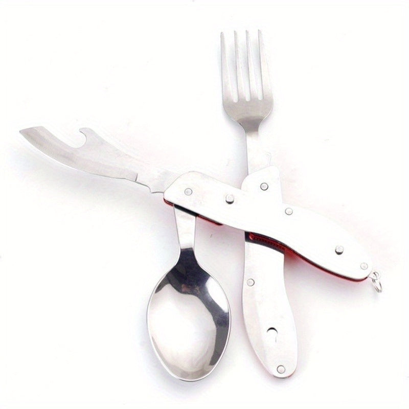 Multifunction 4 In 1 Outdoor Tableware (Fork/ Spoon/ Knife/ Bottle Opener)