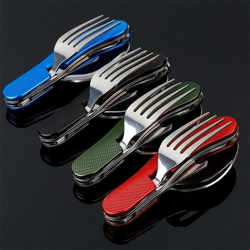 Multifunction 4 In 1 Outdoor Tableware (Fork/ Spoon/ Knife/ Bottle Opener)