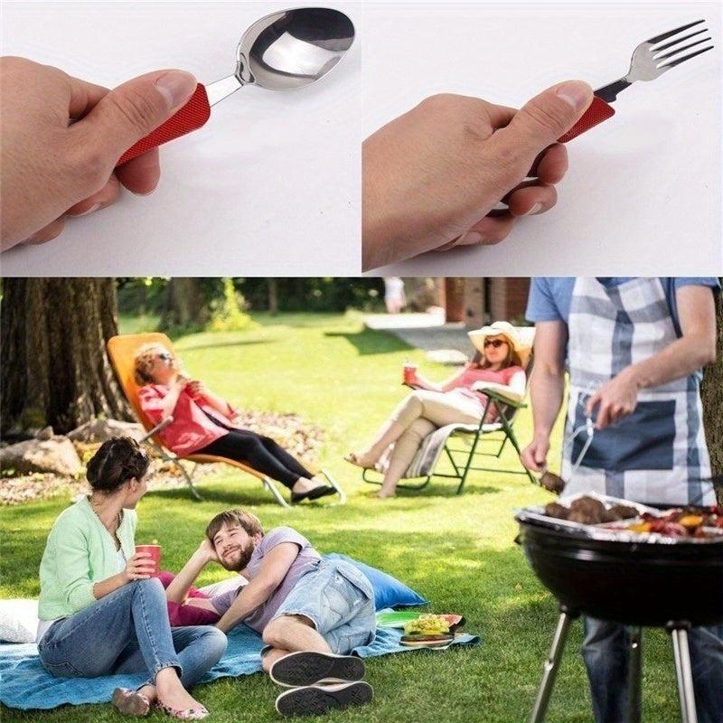 Multifunction 4 In 1 Outdoor Tableware (Fork/ Spoon/ Knife/ Bottle Opener)
