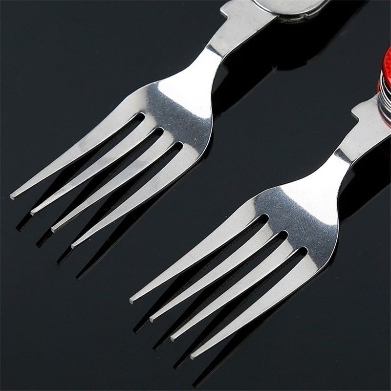 Multifunction 4 In 1 Outdoor Tableware (Fork/ Spoon/ Knife/ Bottle Opener)