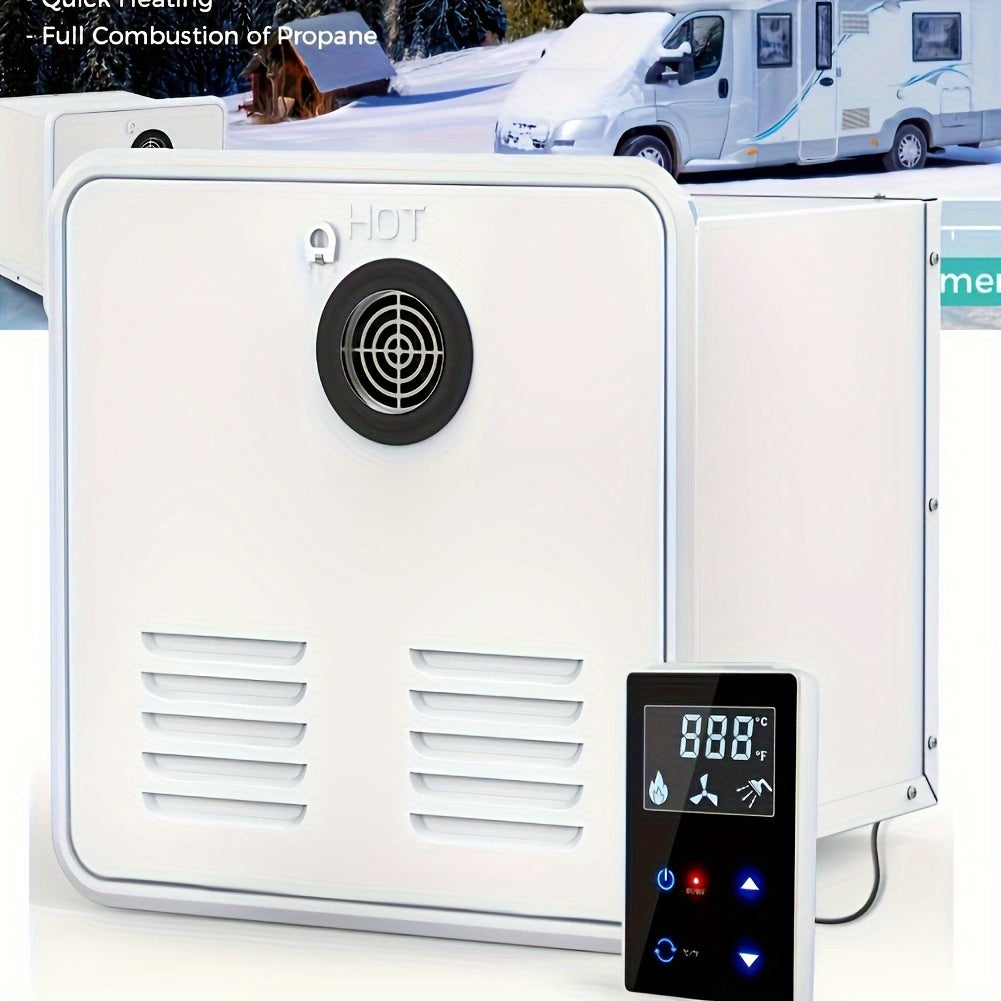 65, 000 BTU RV Tankless Water Heater, Upgraded RV Water Heater With White Door And Remote Controller, 12V DC, On Demand Instant Hot Water Heater