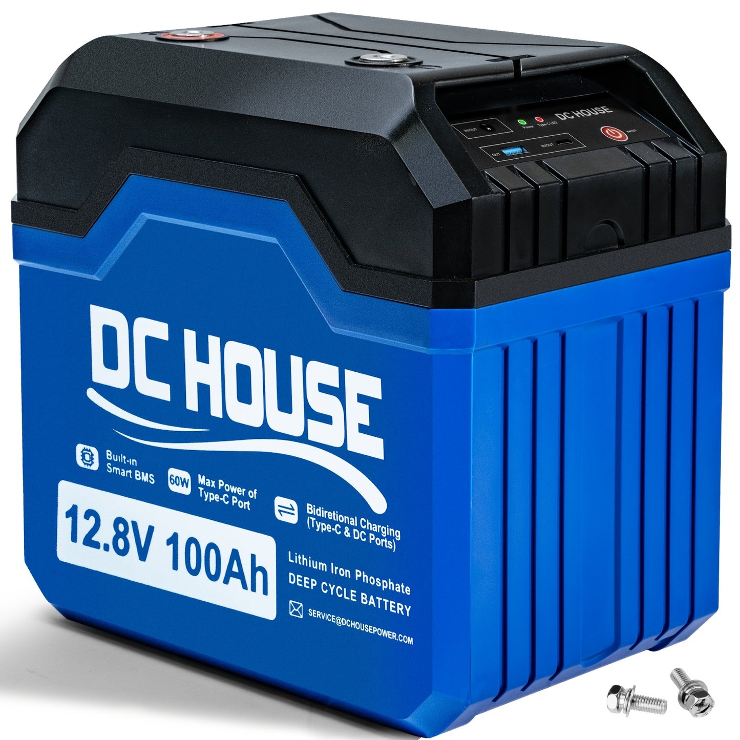 12V 100Ah Upgrade LiFePO4 Lithium Battery, 1280W, With Type-C Ports, 5000+ Deep Cycles Battery For Off-Grid Solar System