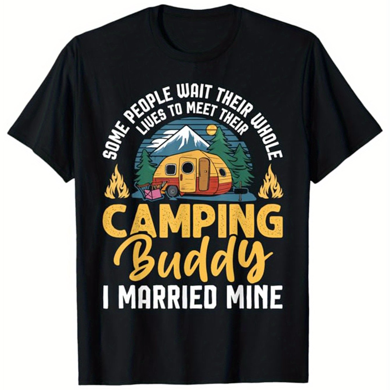 Men's Cotton Graphic T-shirt, Casual Short Sleeve Crew Neck