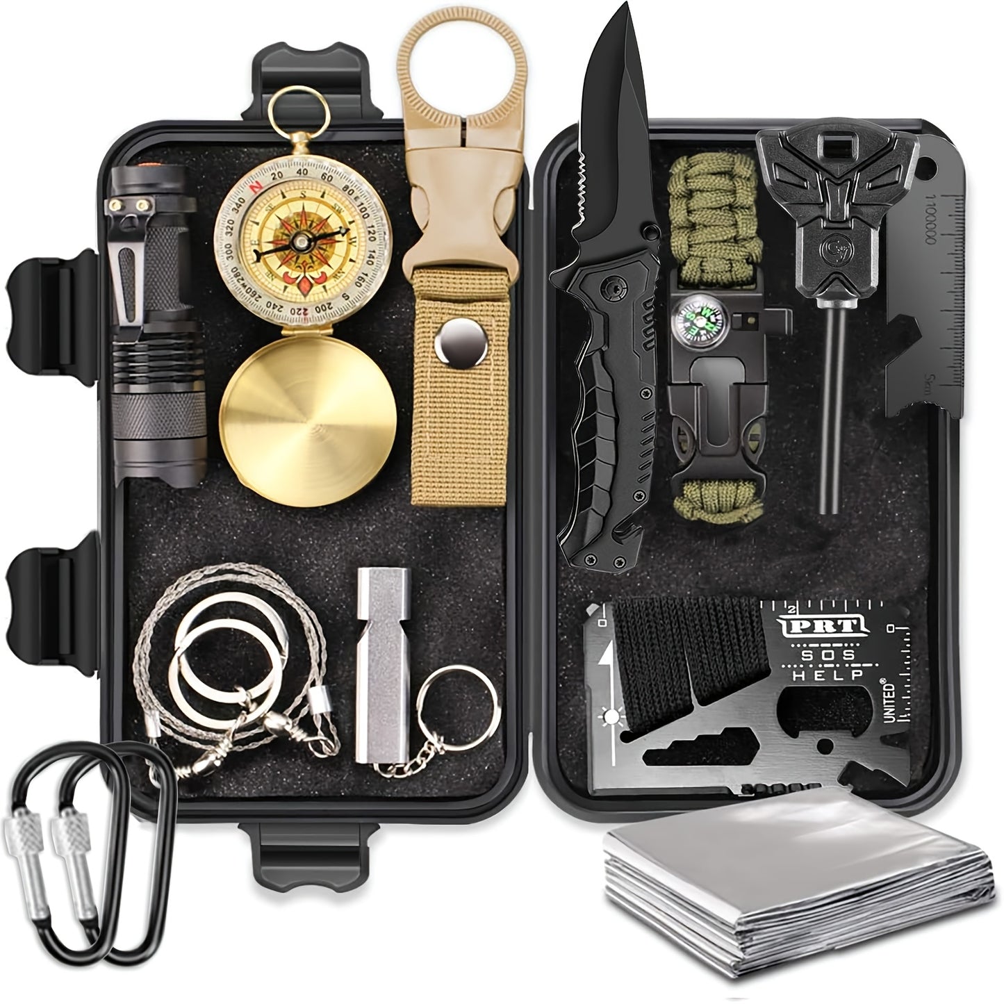 Survival Gear And Equipment 15 In 1, Outdoor Emergency Survival Kit