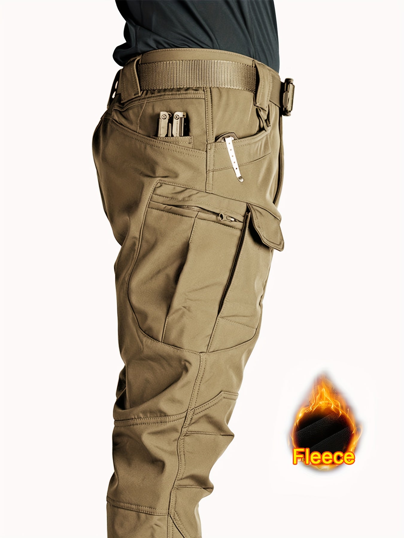Men's Multi Pocket Fleece Warm Tactical Pants
