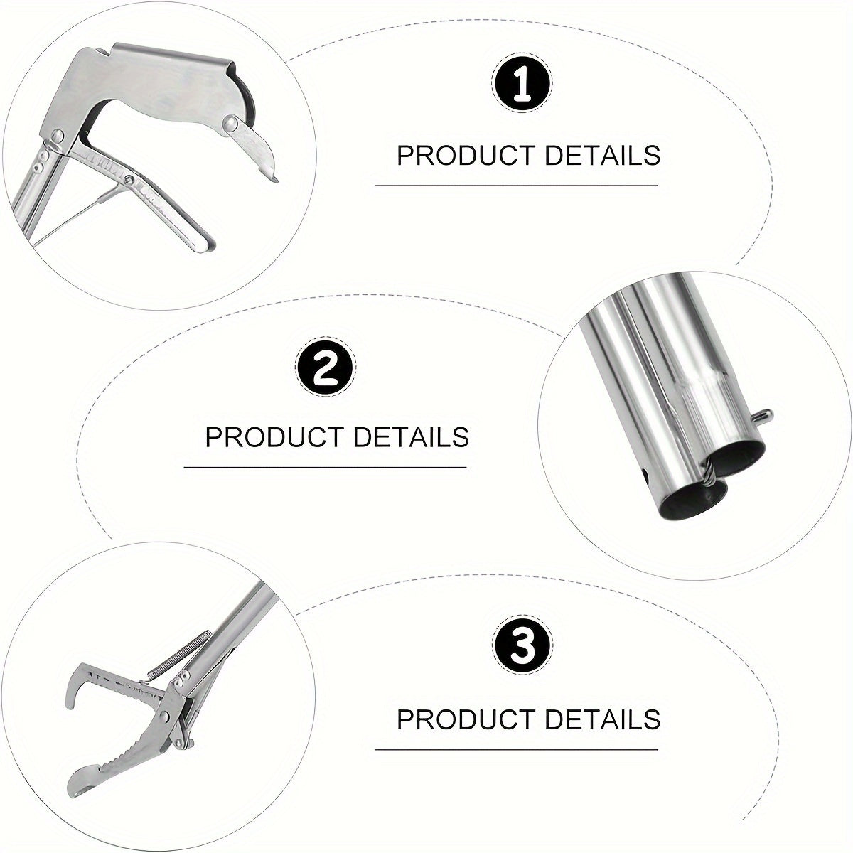 Stainless Steel Snake Stick, Folding Snake Grabber with Lock Snake Grabber Tool Ha Extended Claw Clamp for Secure Grip