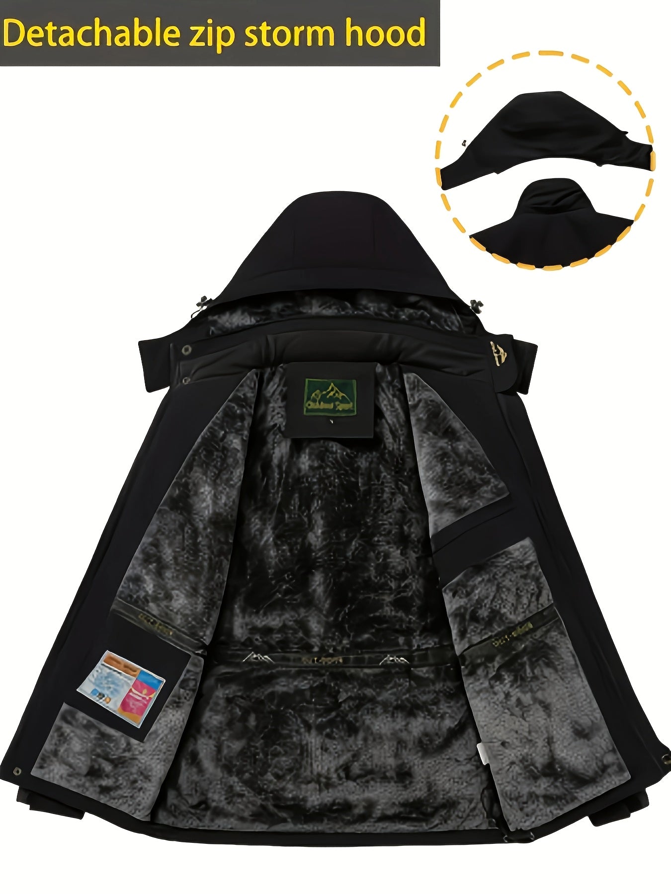 Men's Winter Sports Jacket with Detachable Hood