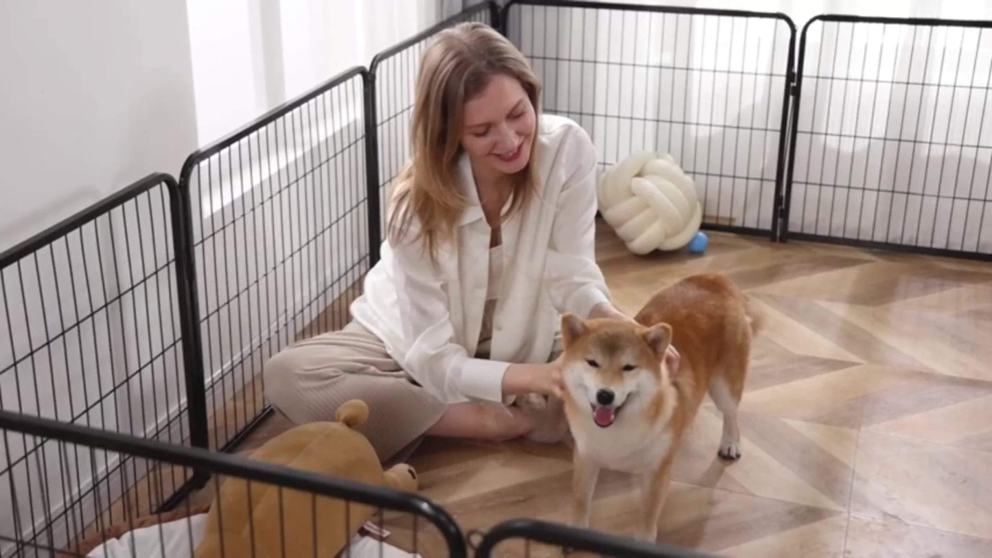 8/16 Panels Dog Playpen Fence for Indoor, Outdoor, Foldable & Portable 24 - 40 Inch Metal Dog Pen