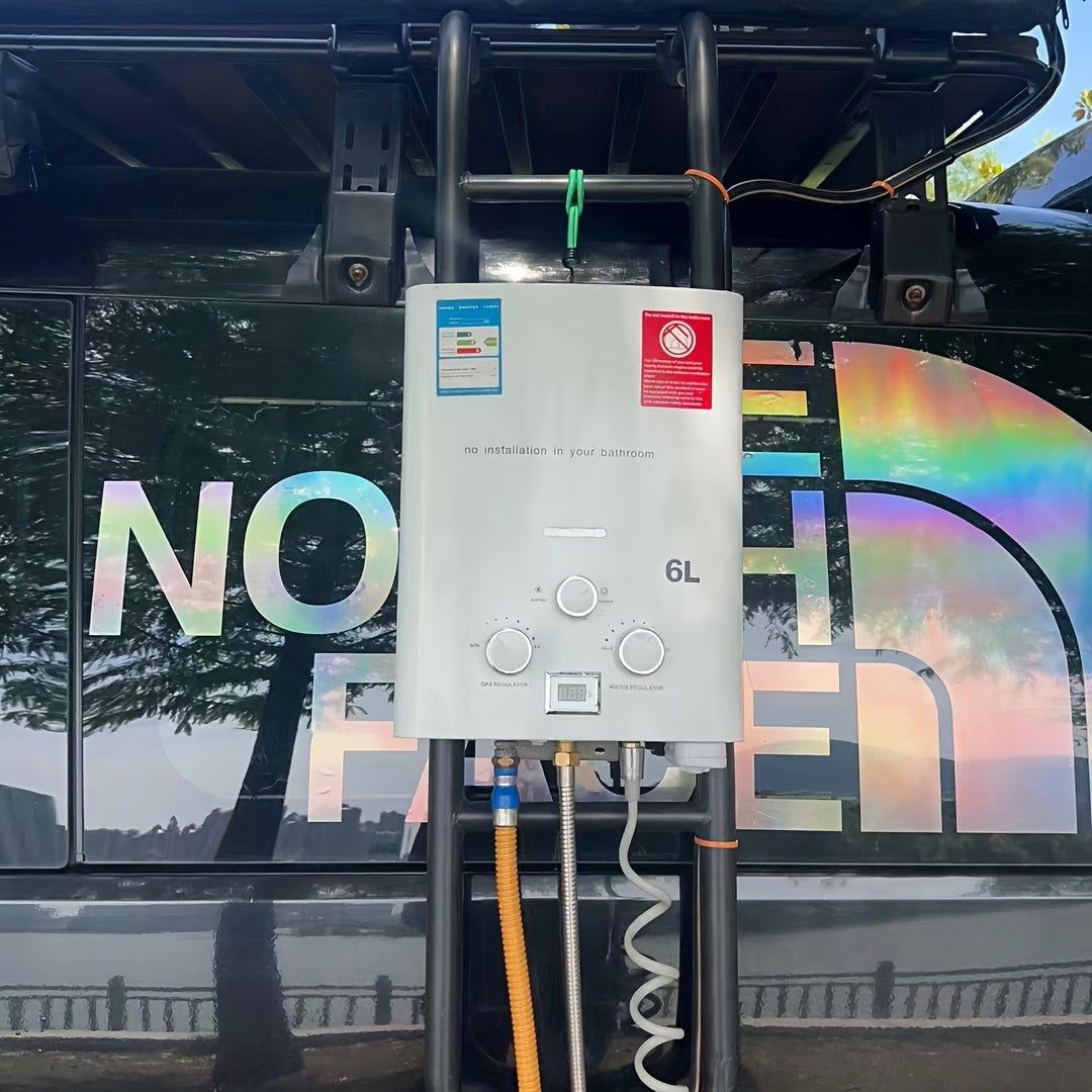 Portable Tankless Water Heater - 6L, 1.58GPM Propane, Overheat Protection