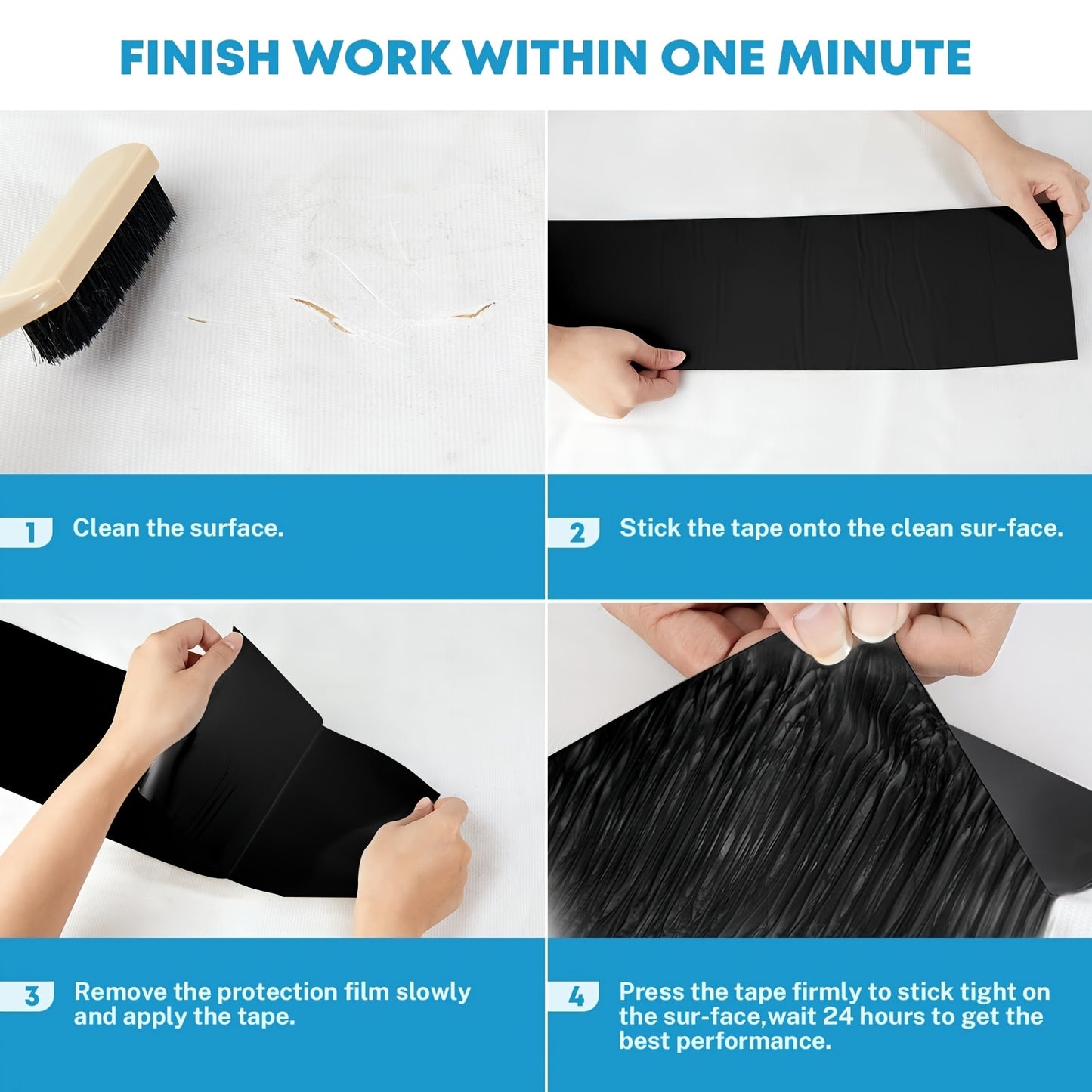 RV Sealant Tape, RV Roof Tape White/Black, UV Resistant, Weatherproof Repair Sealant Tape