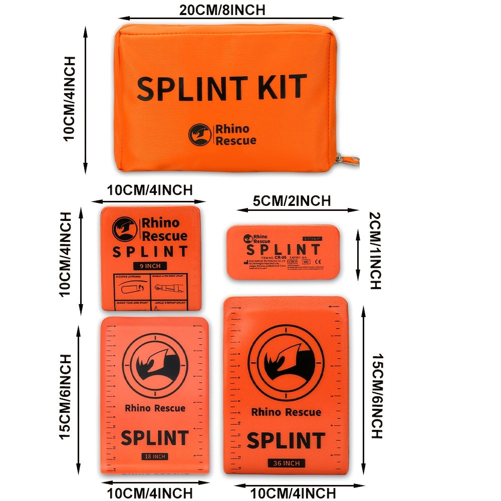 4pcs, Size: 36" X 4.3", 18" X 4.3", 9" X4.3", 4" X 1.7". The Splint Can Be Compactly Rolled Up for Easy Storage In Emergency Kit,