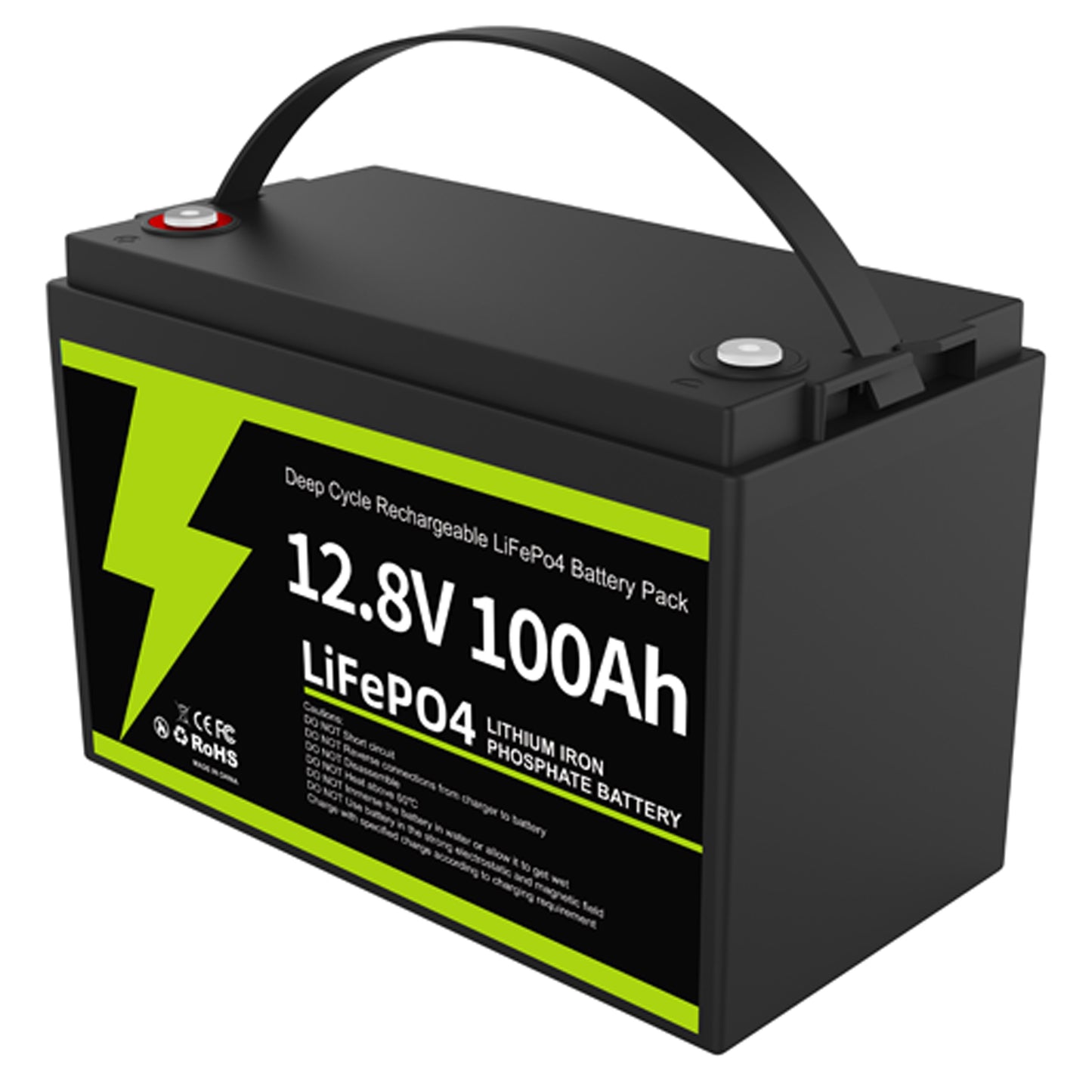 12.8V 100Ah LiFePO4 Battery, Group 31 Lithium Battery With 100A BMS Low Temperature Protection 1.28kWh, Up To 15000 Deep Cycles