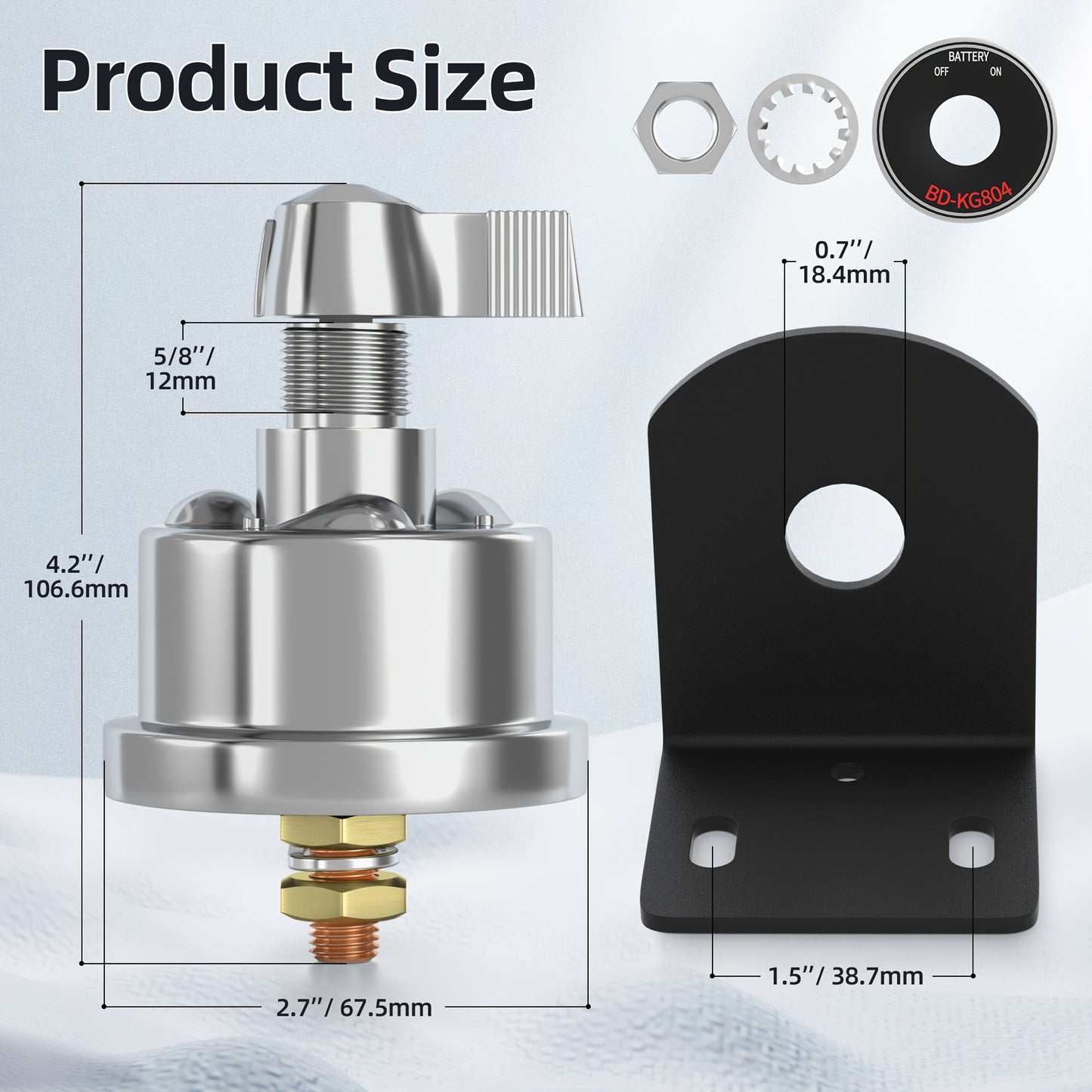 200A High Current Battery Cut Off Switch Heavy Duty Master Switch 12V Battery Disconnect Switch