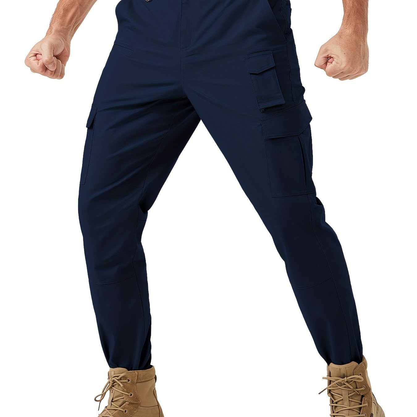 Plus Size Men's Tactical Hiking Pants With Carabiner Water Resistant Ripstop