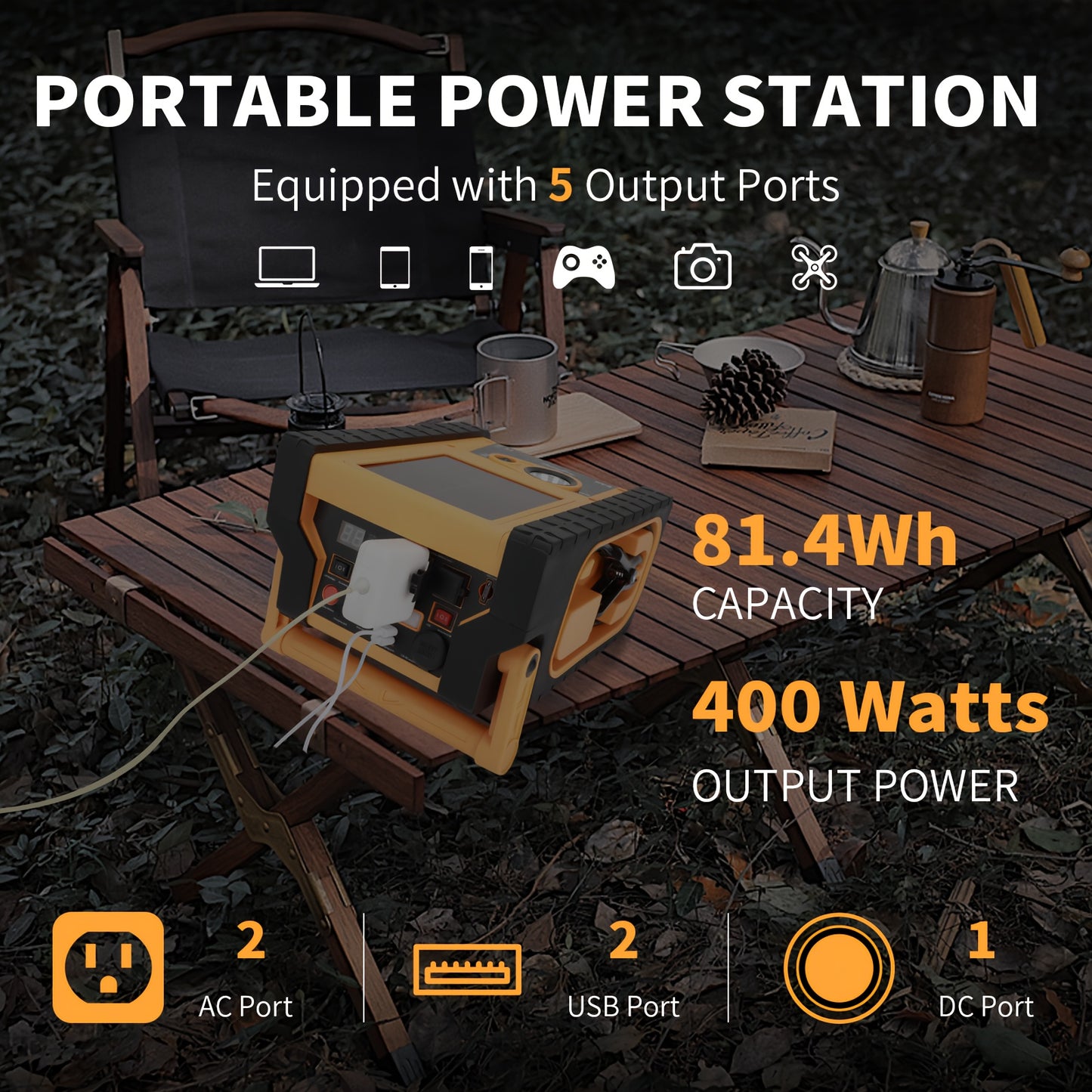 2000A Jump Starter With 260PSI Air Compressor, 10-in-1 Multi-functional Heavy Duty 12V Car Jump Starter Power Station 400W Inverter Outlet Power Bank USB/DC Port, Battery Booster Pack Battery Charge