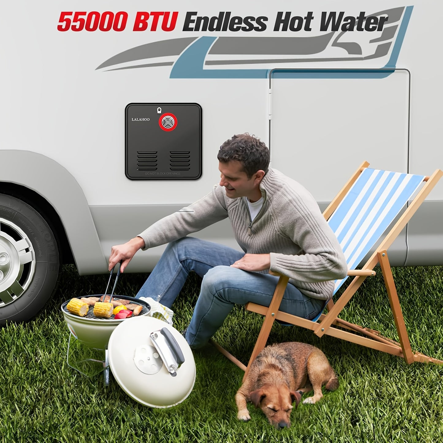55000BTU Pure Electric RV Water Heater, Provides Sufficient Hot Water, Portable Water Heater