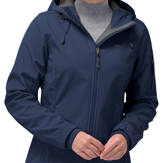 Women's Long Sleeves Outdoor Sports Jacket, Fleece Liner Windproof With Zipper Pocket Sporty Coat