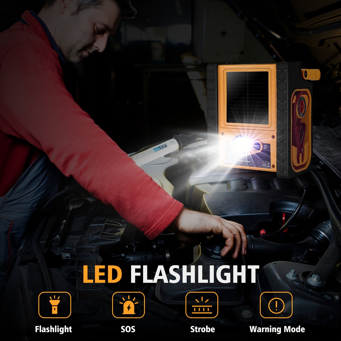 2000A Jump Starter With 260PSI Air Compressor, 10-in-1 Multi-functional Heavy Duty 12V Car Jump Starter Power Station 400W Inverter Outlet Power Bank USB/DC Port, Battery Booster Pack Battery Charge