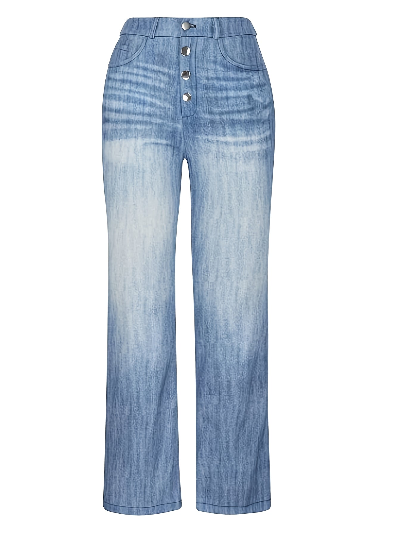 Women's Plus Size Denim Pants High Waist Flare Jean