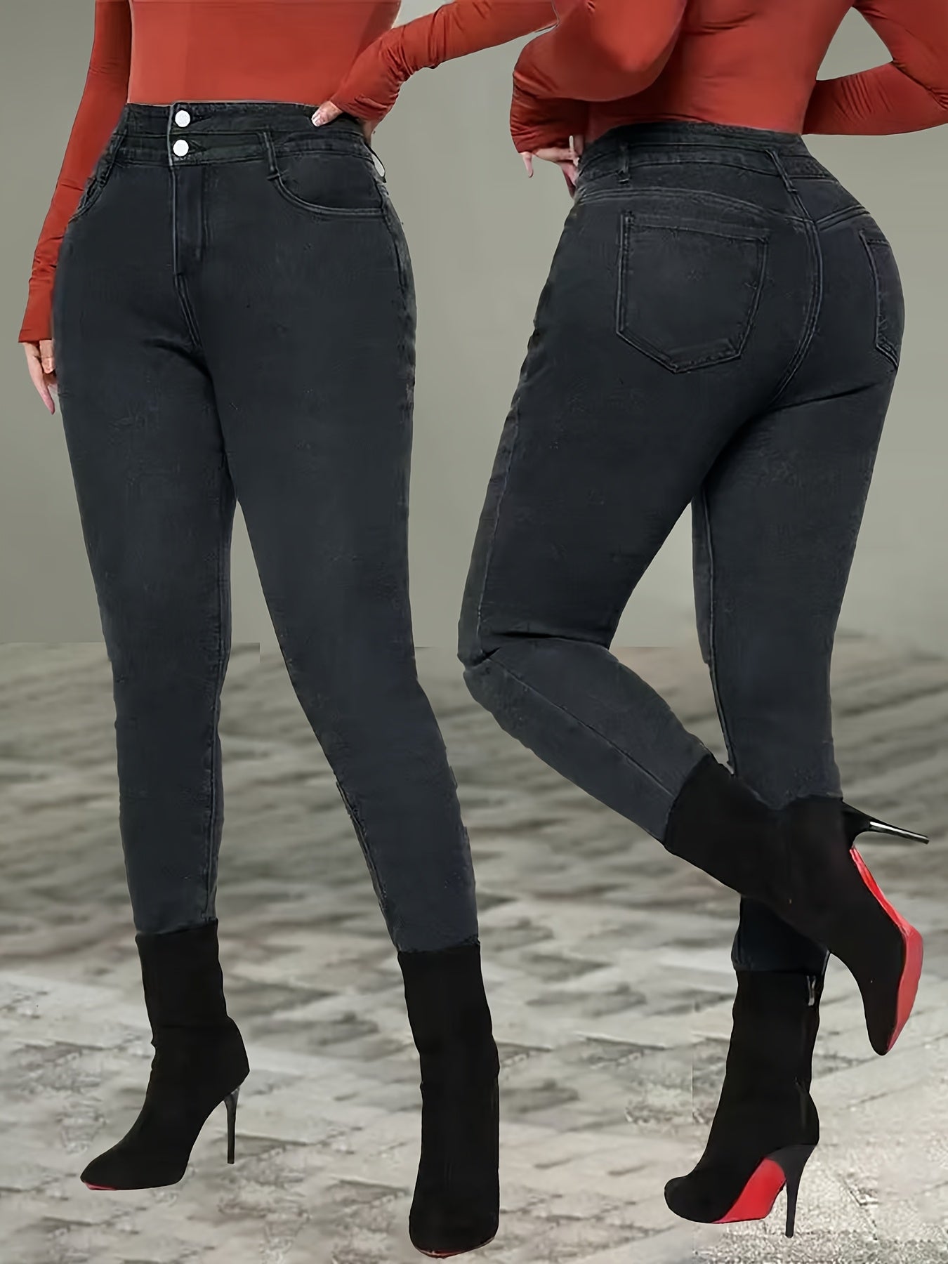 Women's Plus Size Fleece-Lined Jeans