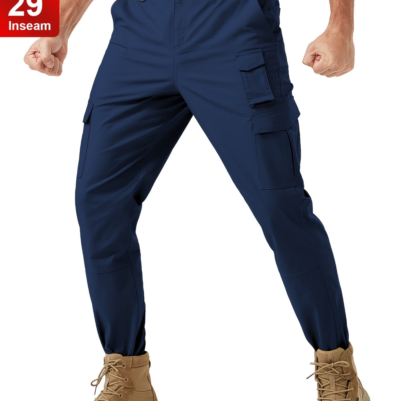 Plus Size Men's Tactical Hiking Pants With Carabiner Water Resistant Ripstop