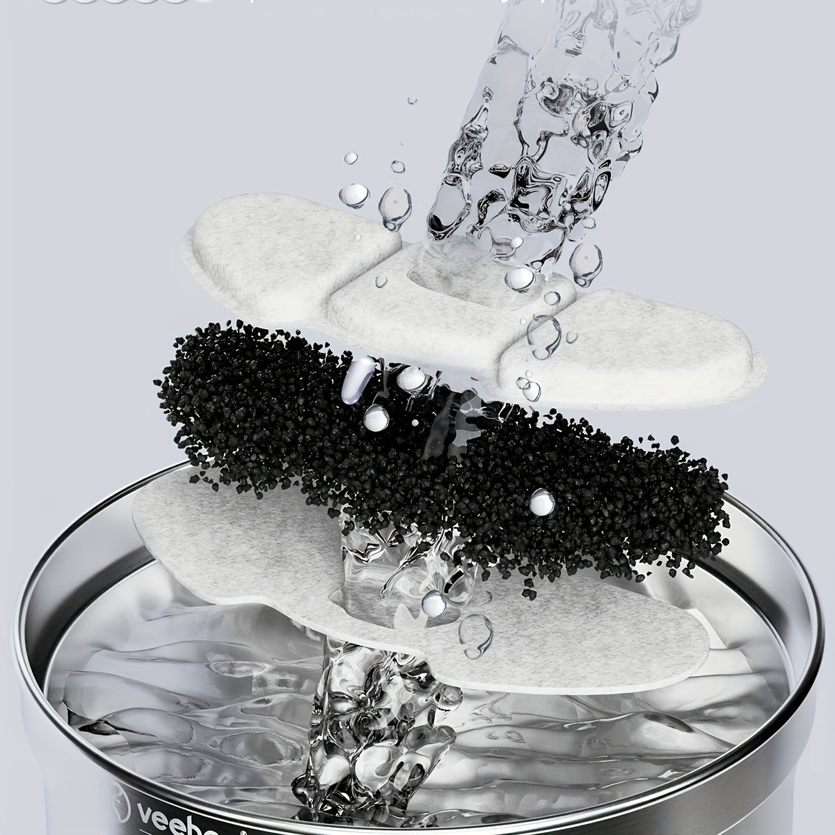 Cat Water Fountain Stainless Steel 304-1.1Gal/4L Cat Fountain For Drinking With 6 Replacement Filters