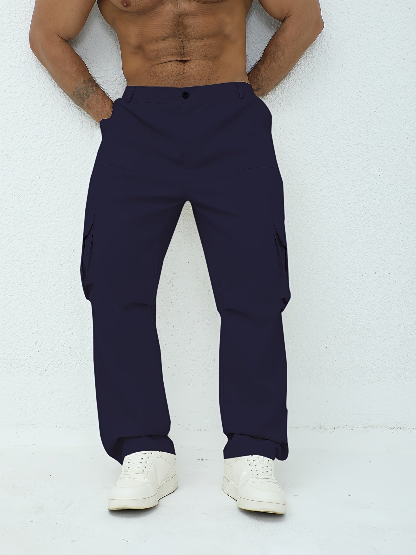 Men'S Classic Solid Color Cargo Pants