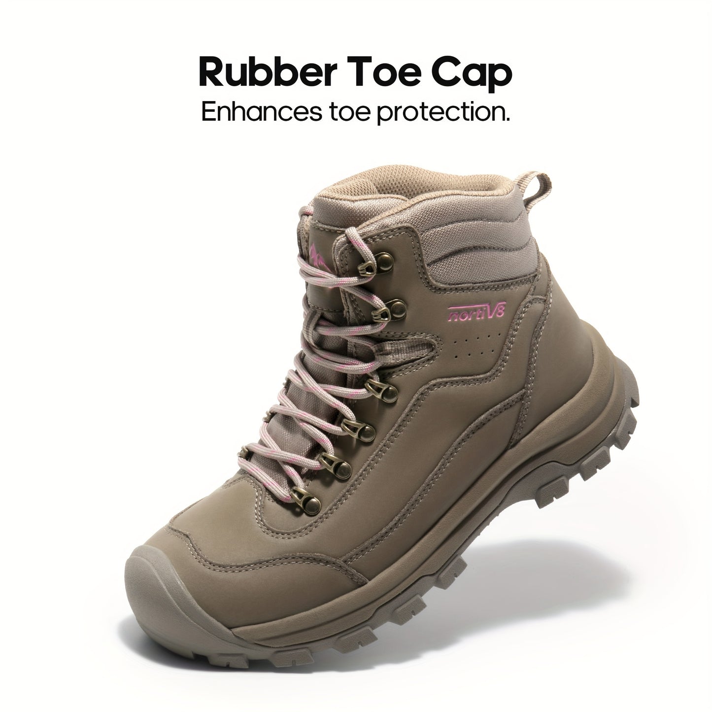 Women's Waterproof Hiking Boots - Durable Leather, Comfortable EVA Insole with Arch Support