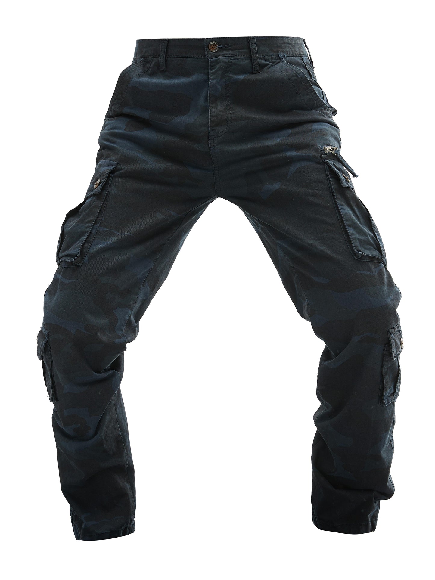 Plus Size Men's Cotton Washing Camouflage Printing Outdoor Eight Pocket Overalls