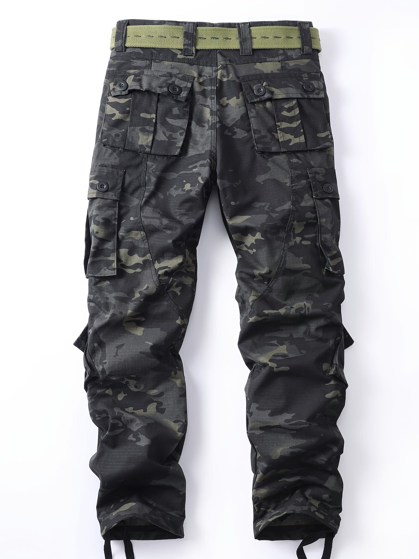 Men's Camo Cargo Pants - Lightweight, Ripstop, Multi-Pocket Design - No Belt Included